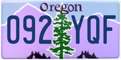 OR license plate 092YQF