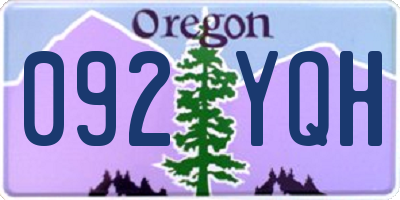 OR license plate 092YQH