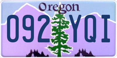 OR license plate 092YQI