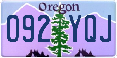 OR license plate 092YQJ