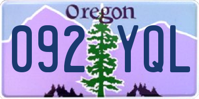 OR license plate 092YQL