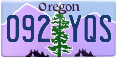 OR license plate 092YQS