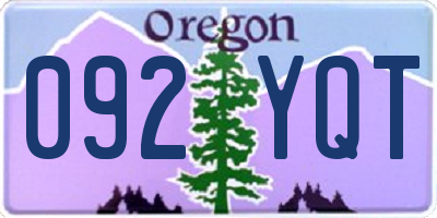 OR license plate 092YQT