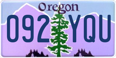 OR license plate 092YQU