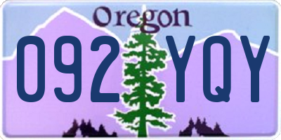 OR license plate 092YQY