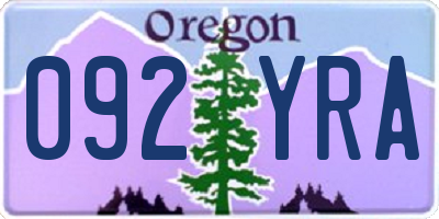 OR license plate 092YRA