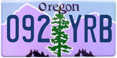 OR license plate 092YRB