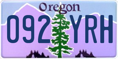 OR license plate 092YRH
