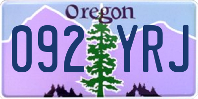 OR license plate 092YRJ