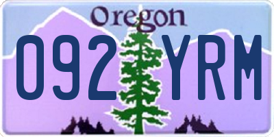 OR license plate 092YRM