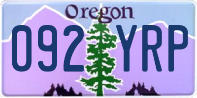 OR license plate 092YRP