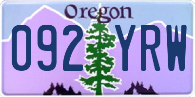 OR license plate 092YRW