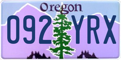 OR license plate 092YRX