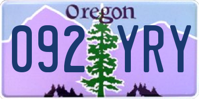 OR license plate 092YRY