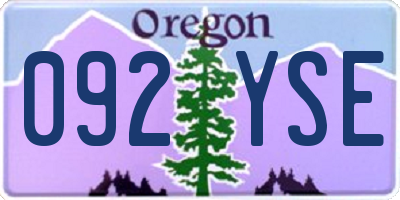 OR license plate 092YSE