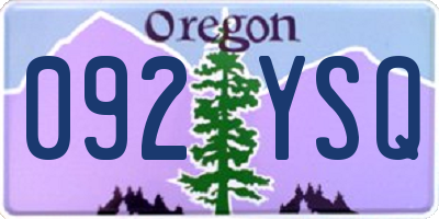 OR license plate 092YSQ