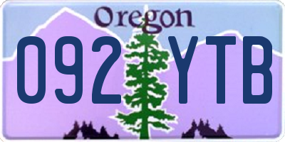 OR license plate 092YTB
