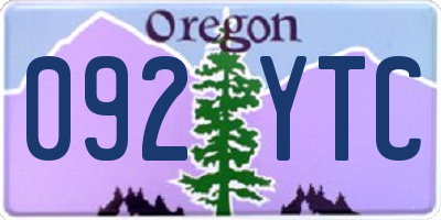 OR license plate 092YTC