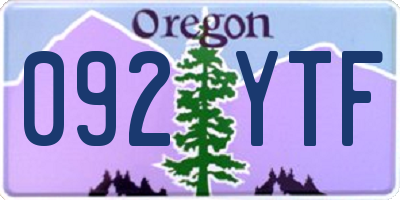 OR license plate 092YTF