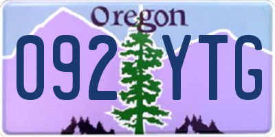 OR license plate 092YTG