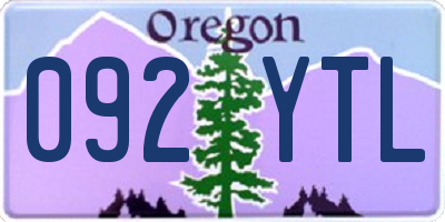 OR license plate 092YTL