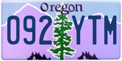 OR license plate 092YTM