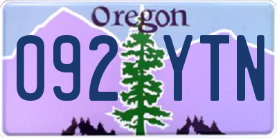 OR license plate 092YTN