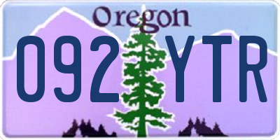 OR license plate 092YTR