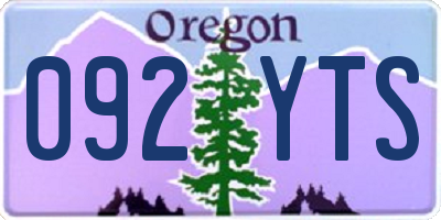 OR license plate 092YTS