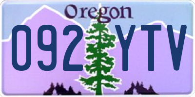 OR license plate 092YTV