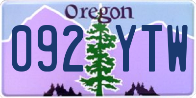 OR license plate 092YTW