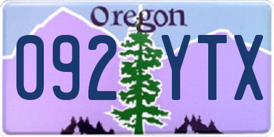 OR license plate 092YTX