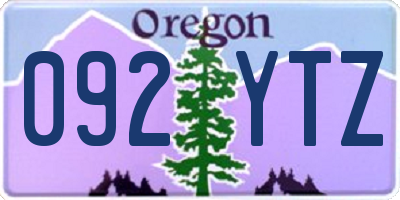 OR license plate 092YTZ