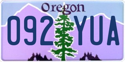 OR license plate 092YUA