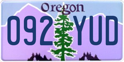 OR license plate 092YUD