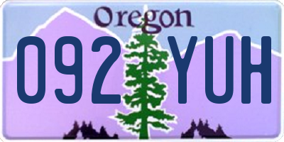 OR license plate 092YUH