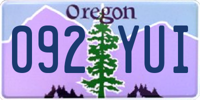 OR license plate 092YUI