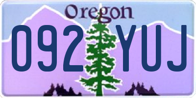 OR license plate 092YUJ