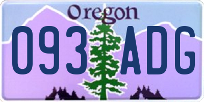 OR license plate 093ADG