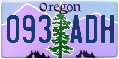 OR license plate 093ADH