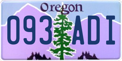 OR license plate 093ADI