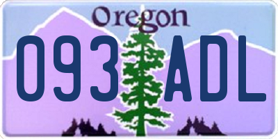 OR license plate 093ADL
