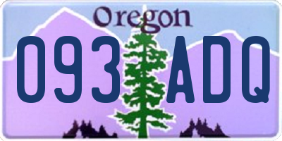OR license plate 093ADQ