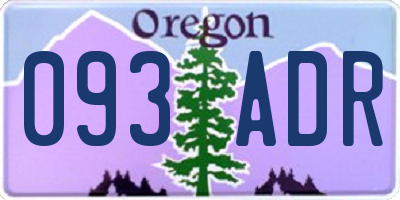 OR license plate 093ADR