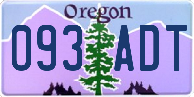OR license plate 093ADT