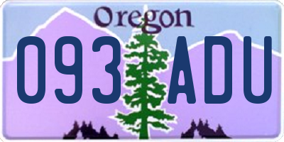 OR license plate 093ADU