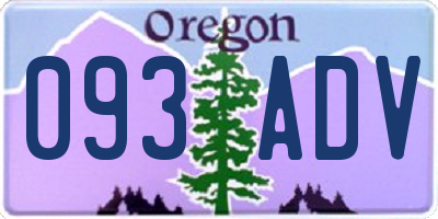 OR license plate 093ADV