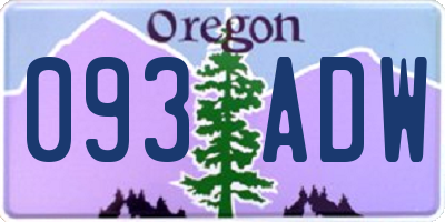 OR license plate 093ADW