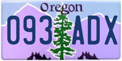 OR license plate 093ADX
