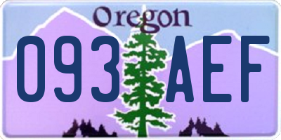 OR license plate 093AEF